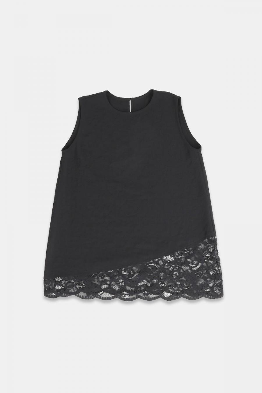 ノースリーブプルオーバー　スカラップレース切替