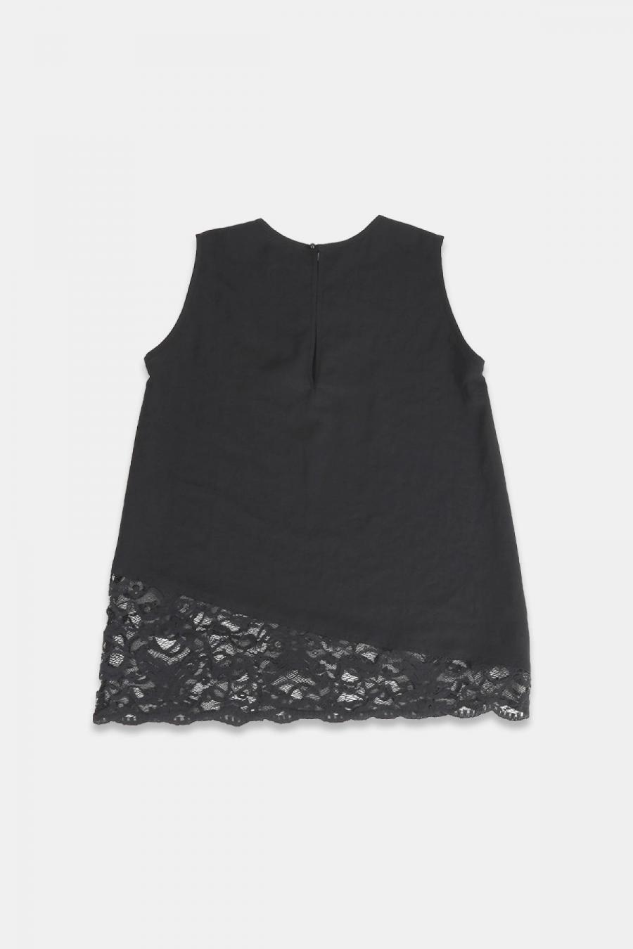 ノースリーブプルオーバー　スカラップレース切替