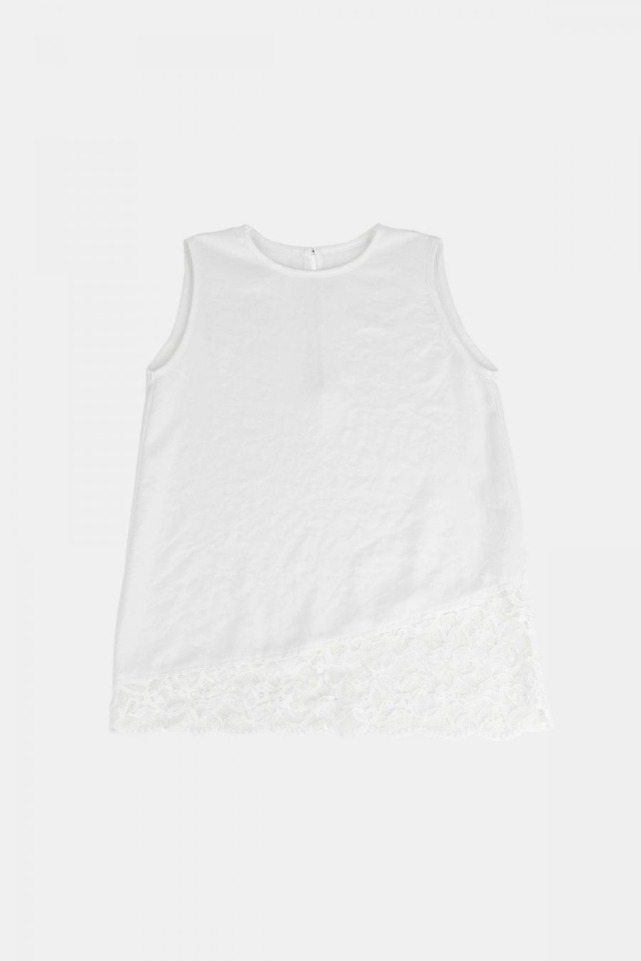 ノースリーブプルオーバー　スカラップレース切替