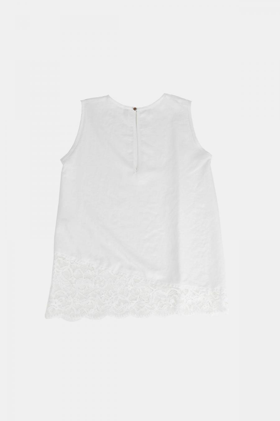 ノースリーブプルオーバー　スカラップレース切替