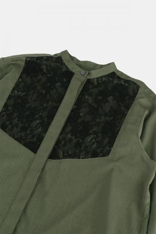 バンドカラーブラウス