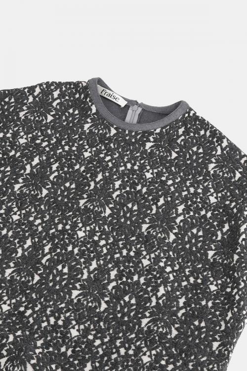 ワンピース　タペスト柄レース切替