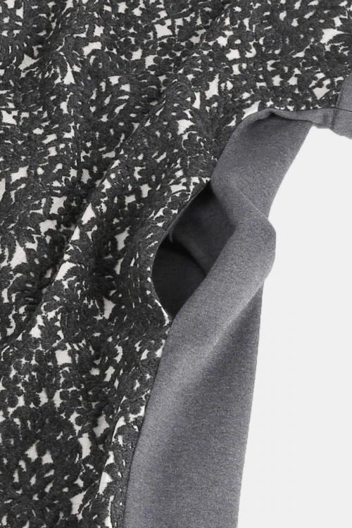 ワンピース　タペスト柄レース切替