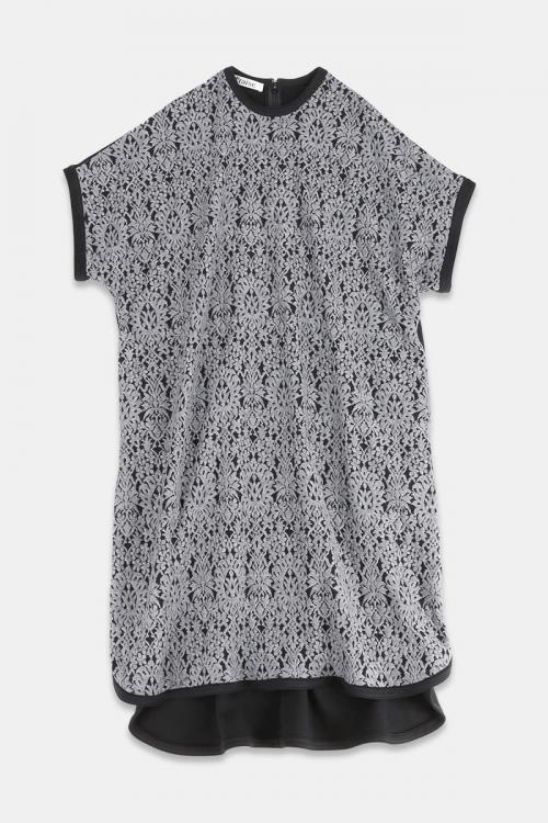 ワンピース　タペスト柄レース切替