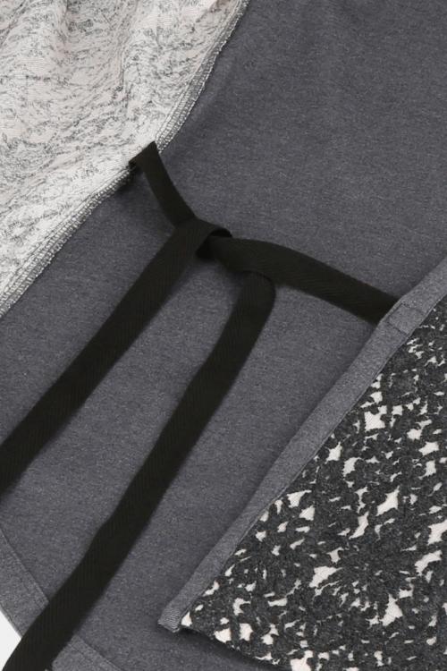 ガウンカーディガン　タペスト柄レース切替