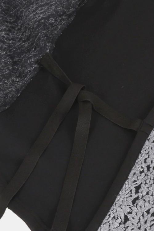 ガウンカーディガン　タペスト柄レース切替