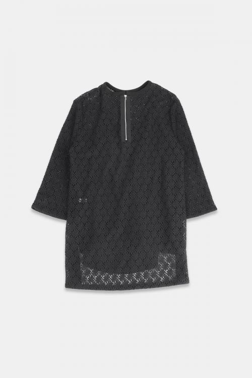 クルーネックプルオーバー　マーガレット柄レース