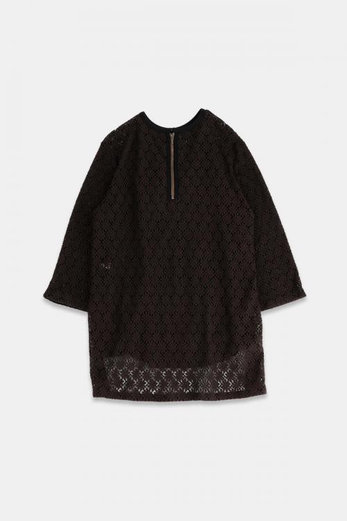 クルーネックプルオーバー　マーガレット柄レース