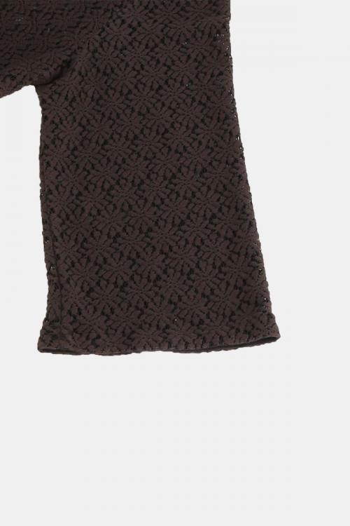 クルーネックプルオーバー　マーガレット柄レース