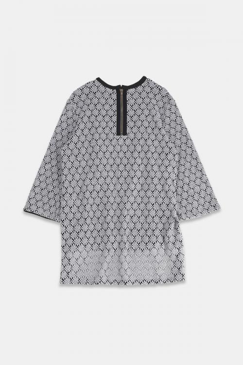 クルーネックプルオーバー　マーガレット柄レース