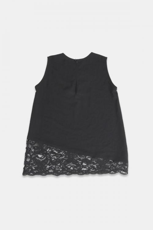 ノースリーブプルオーバー　スカラップレース切替