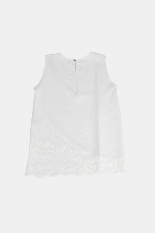 ノースリーブプルオーバー　スカラップレース切替