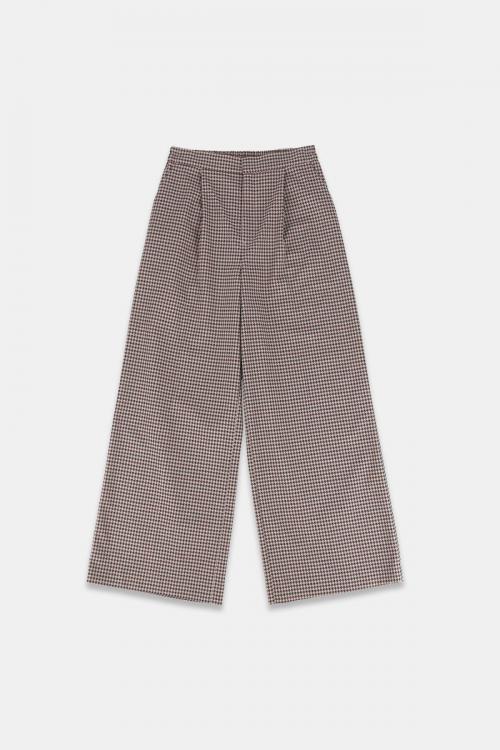 ワイドパンツ　ガンクラブチェック