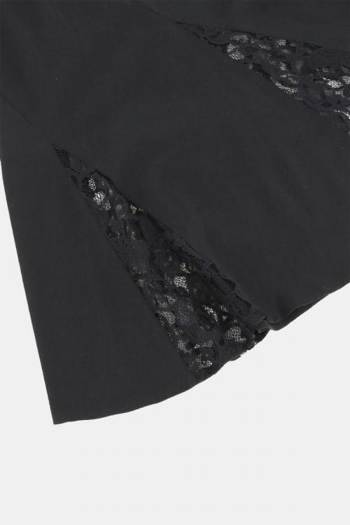 Asymmetric Flared Skirt Lace Switch 