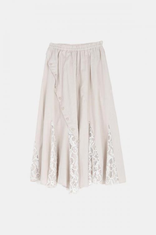 Asymmetric Flared Skirt Lace Switch 