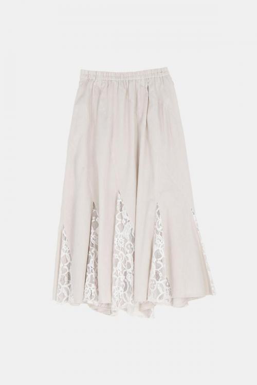 Asymmetric Flared Skirt Lace Switch 